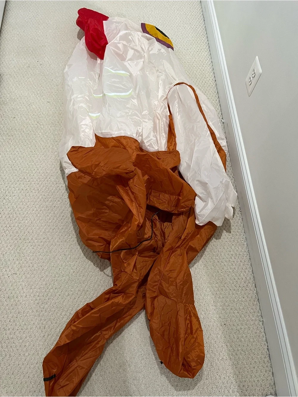Fall Guys Chicken Inflatable Costume - White and Brown